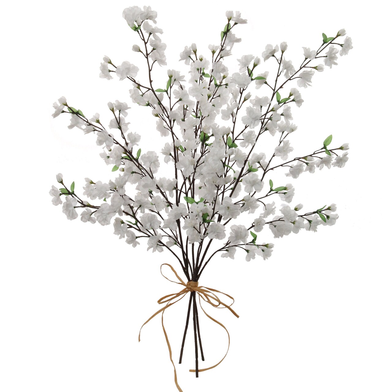 6-Pack White Cherry Blossom Stems – 36" Realistic Silk Flowers for Wedding & Home Décor